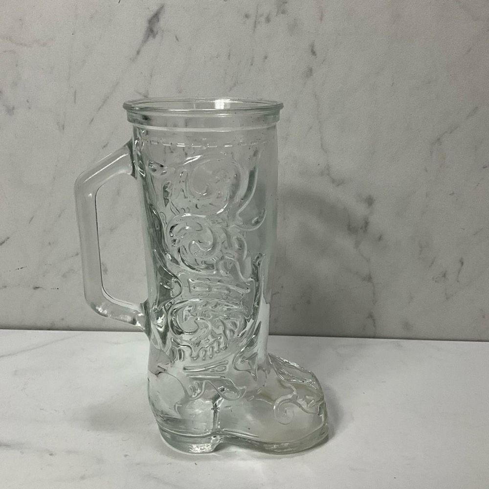 VINTAGE Cowboy Boot Glass Mug